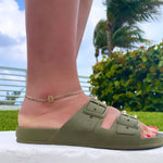 Pave Bubble curb chain anklet. Large Cuban Chain with Large Bubble Initial Anklet. The Alicia anklet.
