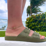 Pave Bubble curb chain anklet. Large Cuban Chain with Large Bubble Initial Anklet. The Alicia anklet.