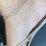 Pave Bubble curb chain anklet. Large Cuban Chain with Large Bubble Initial Anklet. The Alicia anklet.