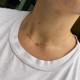 Sideways initial / letter necklace as seen on Chaya Raichik | Sterling Silver 14K Gold Plated | asymmetrical Personalized initial necklace