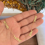 14K gold Mommy necklace with 1 2 3 4 5 6 names. 14K gold personalized necklace. 14K gold Mother’s necklace. 14K gold Name necklace.