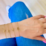 Hebrew initial bracelets. Sterling silver and gold plated. Hebrew letter bracelets. Personalized Hebrew bracelet.