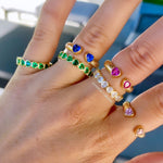 Gemstone heart rings | gold filled | gemstone heart ring | heart shape ring| infinity heart ring| sterling silver gold plated heart ring |