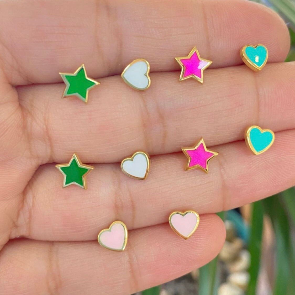 Butterfly enamel earrings | Star enamel earrings | Heart enamel earrings | heart studs | butterfly studs | star studs
