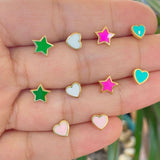 Butterfly enamel earrings | Star enamel earrings | Heart enamel earrings | heart studs | butterfly studs | star studs