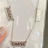 Enamel outline bubble Daisy mommy necklace with 1 2 3 4 5 6 names. Mom necklace. Mother’s necklace. Names necklace. Mommy bubble necklace.