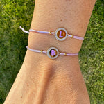 Initial string bracelet. Letter bracelet. Personalized string bracelet. Custom string bracelet. Enamel initial Chloe bracelet.