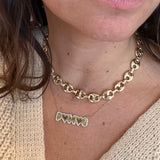 18K gold-filled puffed mariner link choker l Mariner chain necklace l Gold Chain necklaces l Puffed mariner chain necklace in gold or silver