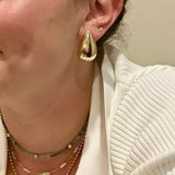 18K gold filled Tear drop earrings. Kylie Jenner earrings. Arielle charnas earrings. Trendy earrings. Bottega Veneta style earrings.