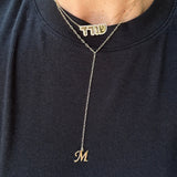 14k gold plated paper clip initial lariat l gold plated link initial chain necklaces l Paper clip chain necklace with your initial