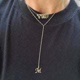 14k gold plated paper clip initial lariat l gold plated link initial chain necklaces l Paper clip chain necklace with your initial