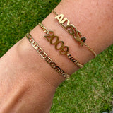 Cuban link personalized year bracelet | personalized curb link custom bracelet | year bracelet