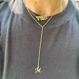 14k gold plated paper clip initial lariat l gold plated link initial chain necklaces l Paper clip chain necklace with your initial