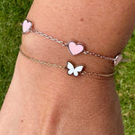Mini enamel hearts baby bracelet. enamel heart bracelet. Kids bracelet. Pretty bracelet. Little girl bracelet. Heart jewelry. Baby jewelry.