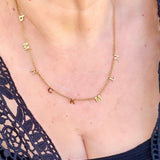 Multiple initial necklace | 1 2 3 4 5 6 7 8 9 10 initials | Sterling Silver 14K Gold Plated | Personalized mommy necklace | family necklace