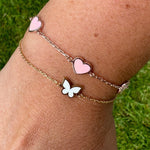 Mini enamel hearts baby bracelet. enamel heart bracelet. Kids bracelet. Pretty bracelet. Little girl bracelet. Heart jewelry. Baby jewelry.