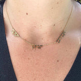 Mommy necklace with 1 2 3 4 5 6 names. Jumbo letters Hebrew name necklace. Classic Hebrew mommy necklace. Hebrew name necklace.