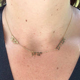 Mommy necklace with 1 2 3 4 5 6 names. Jumbo letters Hebrew name necklace. Classic Hebrew mommy necklace. Hebrew name necklace.