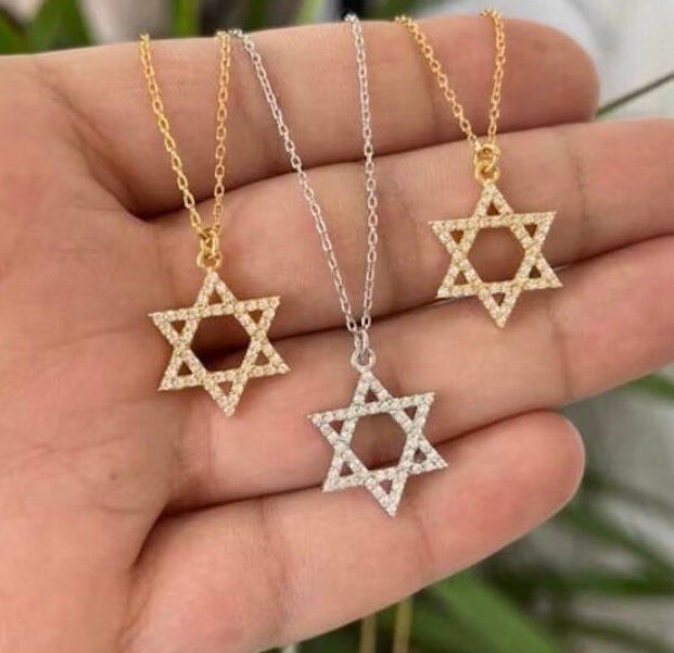 Star of David necklaces | Jewish star necklace | Pave Jewish star necklace | Star of David pave necklace | Magen David Necklace