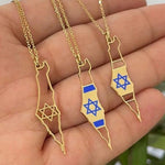 Cut out Star of David Map of Israel necklace | Map of Israel choker | cut out Jewish Star Israel necklace | star of david israel necklace