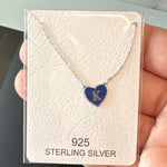 Enamel heart initial necklace | Sterling Silver 14K Gold Plated | enamel heart personalized necklace | Emma initial necklace