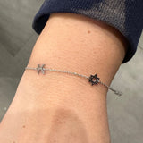 Initial jewish star bracelet. Initial plus Star of David bracelet. Custom initial Jewish star bracelet. Personalized Jewish star bracelets.