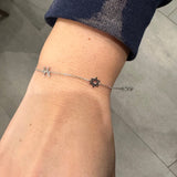 Initial jewish star bracelet. Initial plus Star of David bracelet. Custom initial Jewish star bracelet. Personalized Jewish star bracelets.