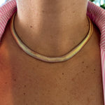 18K gold filled 10mm herringbone chain necklaces. Snake chain necklaces. Liquid gold chain necklace. Gold Chain necklaces.