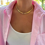 18K gold filled 10mm herringbone chain necklaces. Snake chain necklaces. Liquid gold chain necklace. Gold Chain necklaces.