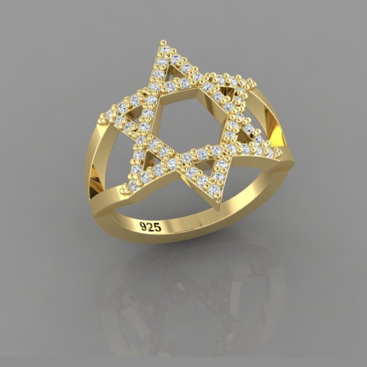 Chai ring | Star of David ring | Jewish star ring | חי ring | Hebrew jewelry | Jewish star jewelry |available in sizes 4-10!