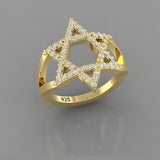 Chai ring | Star of David ring | Jewish star ring | חי ring | Hebrew jewelry | Jewish star jewelry |available in sizes 4-10!