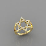 Chai ring | Star of David ring | Jewish star ring | חי ring | Hebrew jewelry | Jewish star jewelry |available in sizes 4-10!