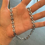 18K gold-filled puffed Mariner link choker | Mariner chain necklace | gold chain necklaces | puffed Mariner chain necklace gold and silver