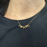 personalized mini 3D bubble necklace. Custom Pamela mini bubble necklace. Personalized bubble choker. Custom bubble name necklace.