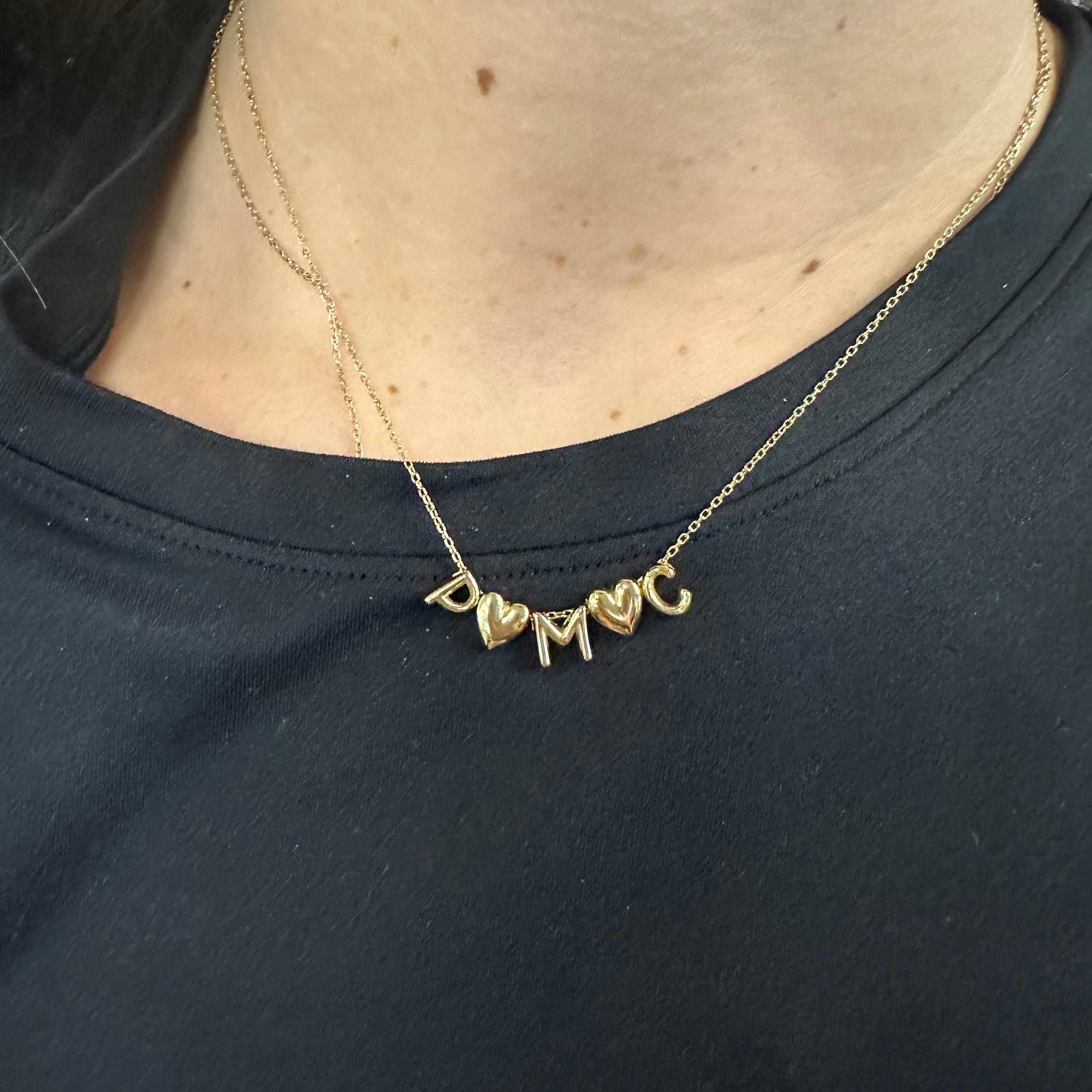 personalized mini 3D bubble necklace. Custom Pamela mini bubble necklace. Personalized bubble choker. Custom bubble name necklace.