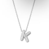 Personalized bubble initial necklace. Custom pave initial bubble necklace. Personalized bubble initial choker. Bubble choker. Bubble jewelry