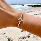 Jewish star baguette stones bracelet