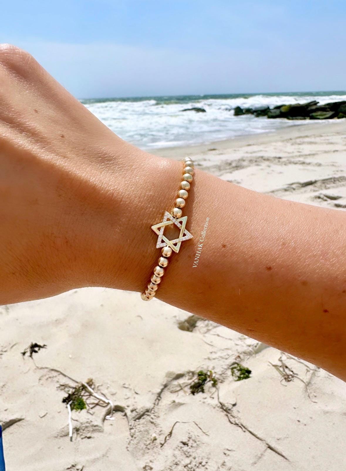 Jewish star baguette stones bracelet