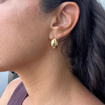1” hollow chunky hoop earrings/ hoops. 18K gold filled. Won’t tarnish. Gold filled hoops. Gold filled earrings.