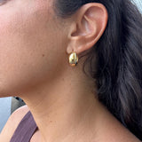 1” hollow chunky hoop earrings/ hoops. 18K gold filled. Won’t tarnish. Gold filled hoops. Gold filled earrings.