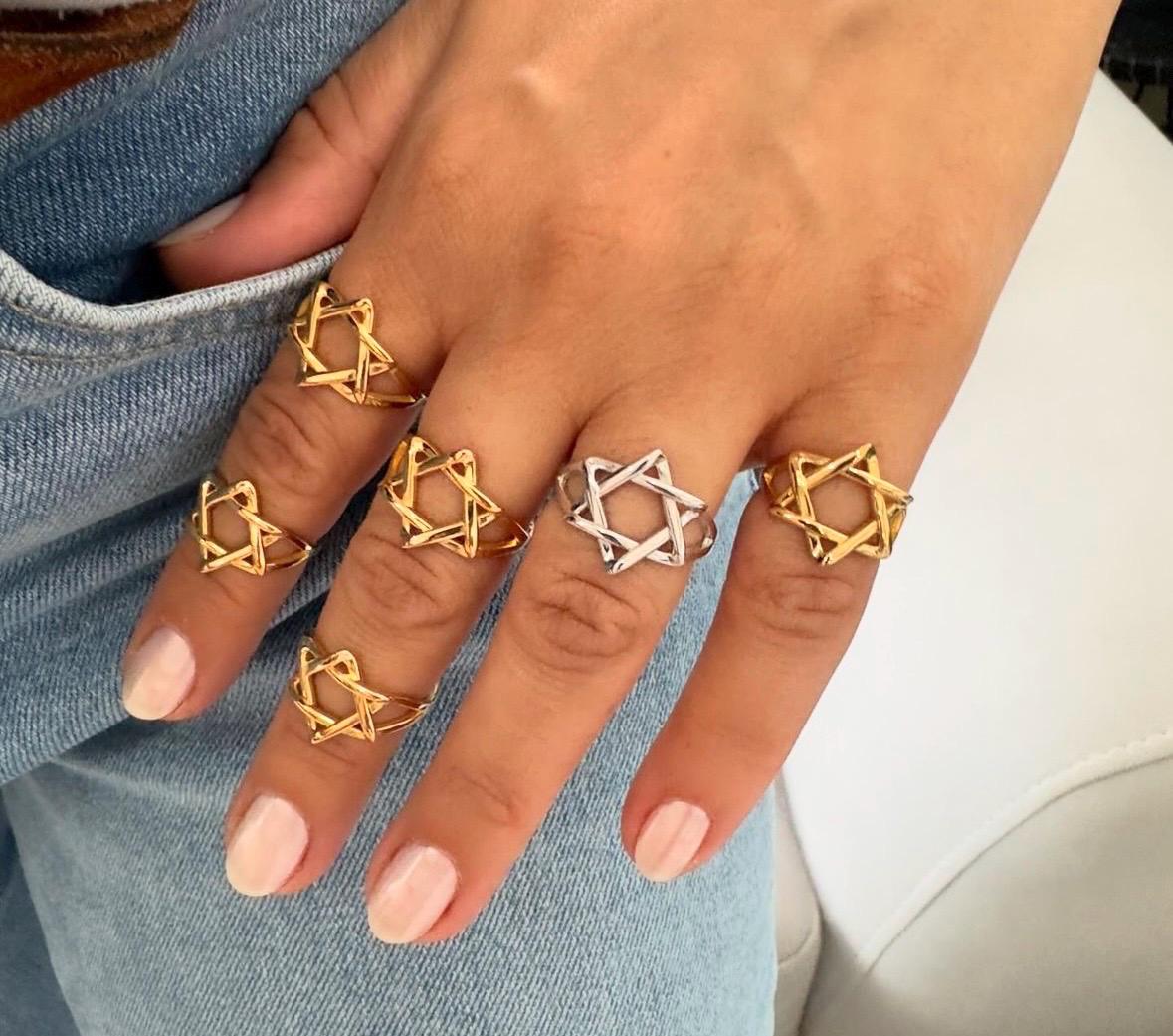 Star of David ring |rounded Jewish star ring | Hebrew jewelry | Rounded Jewish star ring | Magen David ring |available in sizes 4-10!