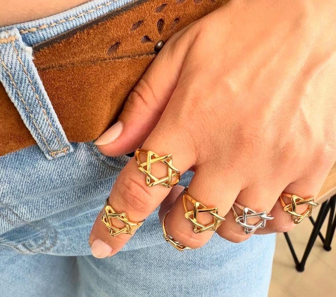 Star of David ring |rounded Jewish star ring | Hebrew jewelry | Rounded Jewish star ring | Magen David ring |available in sizes 4-10!