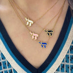 Sterling silver and gold plated enamel chai necklace | enamel חי necklace | beautiful chai necklace