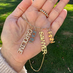 As seen on Caroline Baudino. Personalized Pave Name Charms. Diamond Charms. CZ charms. Custom name charms on Shop with Caroline.