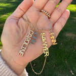 As seen on Caroline Baudino. Personalized Pave Name Charms. Diamond Charms. CZ charms. Custom name charms on Shop with Caroline.