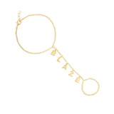 Sterling silver gold plated hand chains | Custom hand chain | Personalized hand chain | dangling name hand chain | Personalized hand chain
