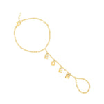 Sterling silver gold plated hand chains | Custom hand chain | Personalized hand chain | dangling name hand chain | Personalized hand chain