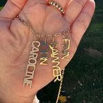 As seen on Caroline Baudino. Personalized Pave Name Charms. Diamond Charms. CZ charms. Custom name charms on Shop with Caroline.