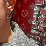 18K Gold-filled hollow hoop loop earrings in gold and silver. Super light weight and hollow. Gold filled hoops. Gold filled earrings.