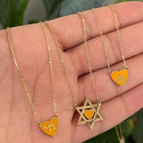 Enamel heart initial necklace | Sterling Silver 14K Gold Plated | enamel heart personalized necklace | Emma initial necklace